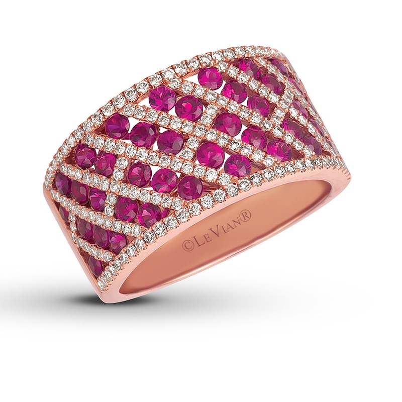 Le Vian Ruby Ring 1/2 ct tw Diamonds 14K Strawberry Gold