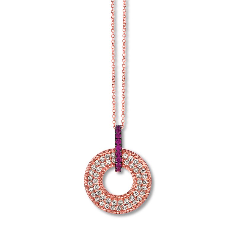 Main Image 2 of Le Vian Natural Ruby Necklace 5/8 ct tw Diamonds 14K Gold