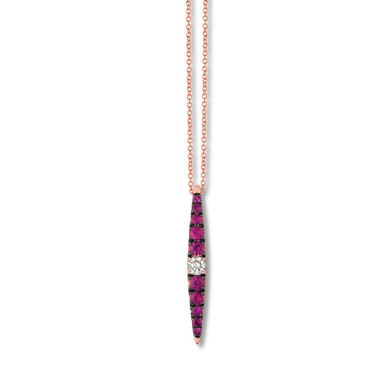 Main Image 1 of Le Vian Natural Ruby Necklace Diamond 14K Strawberry Gold
