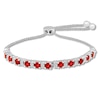 Thumbnail Image 1 of Lab-Created Ruby Bracelet 1/8 ct tw Diamonds Sterling Silver