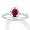 Thumbnail Image 0 of Natural Ruby Ring 1/8 ct tw Diamonds 10K White Gold