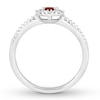Thumbnail Image 1 of Natural Ruby Ring 1/8 ct tw Diamonds 10K White Gold