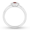 Thumbnail Image 2 of Natural Ruby Ring 1/8 ct tw Diamonds 10K White Gold