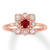 Thumbnail Image 0 of Natural Ruby Ring 1/5 ct tw Diamonds 10K Rose Gold