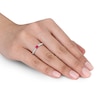 Thumbnail Image 3 of Natural Ruby Stackable Ring 1/10 ct tw Diamonds 10K White Gold