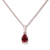 Thumbnail Image 1 of Lab-Created Ruby Necklace 10K Rose Gold