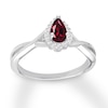 Thumbnail Image 1 of Natural Ruby Ring 1/10 carat tw Diamonds 10K White Gold