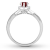 Thumbnail Image 2 of Natural Ruby Ring 1/10 carat tw Diamonds 10K White Gold