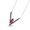 Thumbnail Image 0 of Lab-Created Ruby Necklace 1/5 ct tw Black Diamonds 10K White Gold