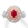Thumbnail Image 0 of Natural Ruby Ring 3/4 cttw Certified Diamonds 14K Two-Tone Gold