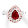Thumbnail Image 0 of Natural Ruby Ring 7/8 cttw Certified Diamonds 14K Two-Tone Gold