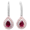 Thumbnail Image 0 of Natural Ruby Earrings 1 ct tw Diamonds 14K Two-Tone Gold