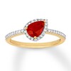 Thumbnail Image 1 of Natural Ruby Ring 1/5 ct tw Diamonds 14K Yellow Gold