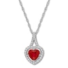 Thumbnail Image 1 of Natural Ruby Necklace 1/6 ct tw Diamonds 14K White Gold