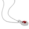 Thumbnail Image 1 of Natural Ruby Necklace 1/6 ct tw Diamonds 14K White Gold