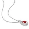 Thumbnail Image 2 of Natural Ruby Necklace 1/6 ct tw Diamonds 14K White Gold