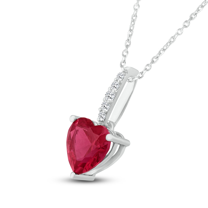 Main Image 1 of Lab-Created Ruby Necklace Lab-Created Sapphires Sterling Silver