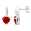 Thumbnail Image 0 of Lab-Created Ruby Earrings Lab-Created Sapphires Sterling Silver