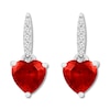 Thumbnail Image 2 of Lab-Created Ruby Earrings Lab-Created Sapphires Sterling Silver