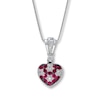 Thumbnail Image 0 of Le Vian Heart Necklace Natural Rubies 1/15 ct tw Diamonds 14K Vanilla Gold
