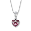 Thumbnail Image 1 of Le Vian Heart Necklace Natural Rubies 1/15 ct tw Diamonds 14K Vanilla Gold