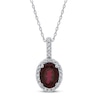 Thumbnail Image 0 of Lab-Created Ruby & White Topaz Necklace 10K White Gold