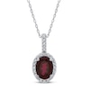 Thumbnail Image 1 of Lab-Created Ruby & White Topaz Necklace 10K White Gold