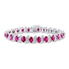 Thumbnail Image 0 of Lab-Created Rubies Diamond Accents Sterling Silver Bracelet