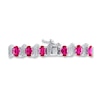 Thumbnail Image 1 of Lab-Created Rubies Diamond Accents Sterling Silver Bracelet