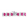 Thumbnail Image 2 of Lab-Created Rubies Diamond Accents Sterling Silver Tennis Bracelet