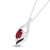Thumbnail Image 1 of Lab-Created Ruby Necklace 1/15 ct tw Diamonds 10K White Gold