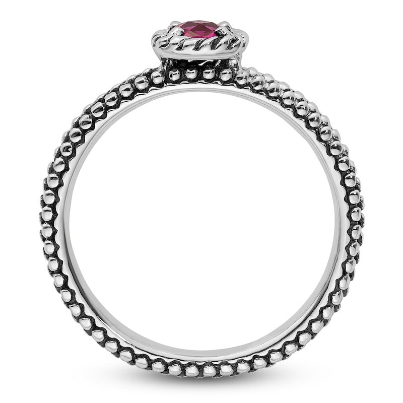 Main Image 2 of Stackable Ring Lab-Created Ruby Sterling Silver