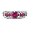 Thumbnail Image 2 of Natural Ruby Ring Diamonds 1/6 ct tw 10K White Gold