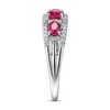 Thumbnail Image 3 of Natural Ruby Ring Diamonds 1/6 ct tw 10K White Gold