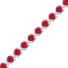 Lab-created Ruby Bracelet Sterling Silver
