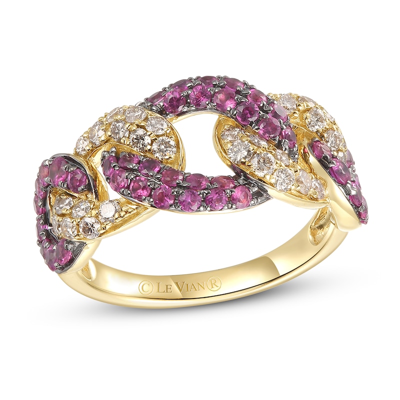 Main Image 1 of Le Vian Natural Ruby Ring 1/2 ct tw Diamonds 14K Honey Gold