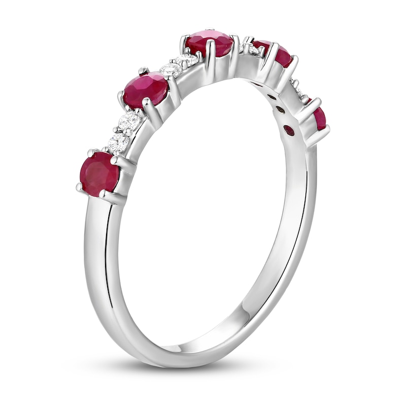 Main Image 2 of Natural Ruby Ring 1/10 ct tw Diamonds 10K White Gold