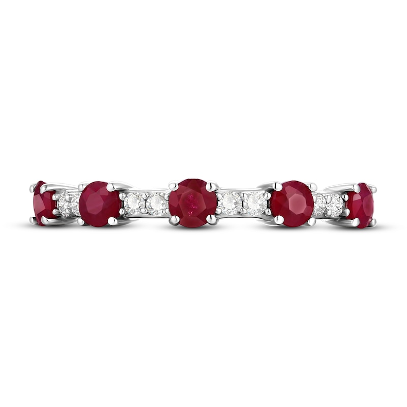 Main Image 3 of Natural Ruby Ring 1/10 ct tw Diamonds 10K White Gold