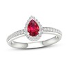 Natural Ruby Ring 1/5 ct tw Diamonds 10K White Gold