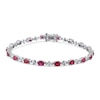 Thumbnail Image 1 of Natural Ruby Bracelet Diamonds 1/15ct tw 10K White Gold