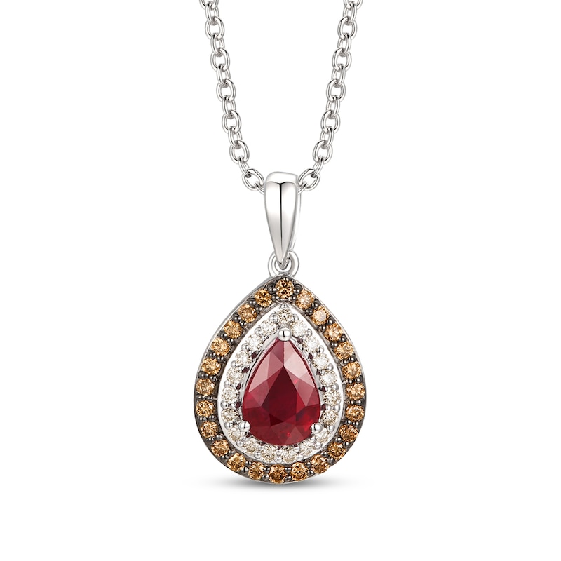 Le Vian Natural Ruby Necklace 1/4 ct tw Diamonds 14K Vanilla Gold
