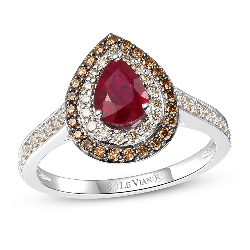 Le Vian Natural Ruby Ring 3/8 ct tw Diamonds 14K Vanilla Gold