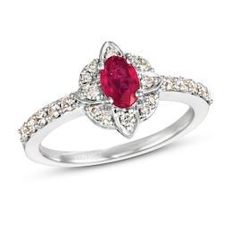 Le Vian Natural Ruby Ring 1/3 ct tw Diamonds 14K Vanilla Gold