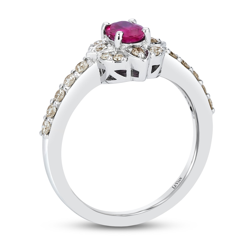 Main Image 3 of Le Vian Natural Ruby Ring 1/3 ct tw Diamonds 14K Vanilla Gold