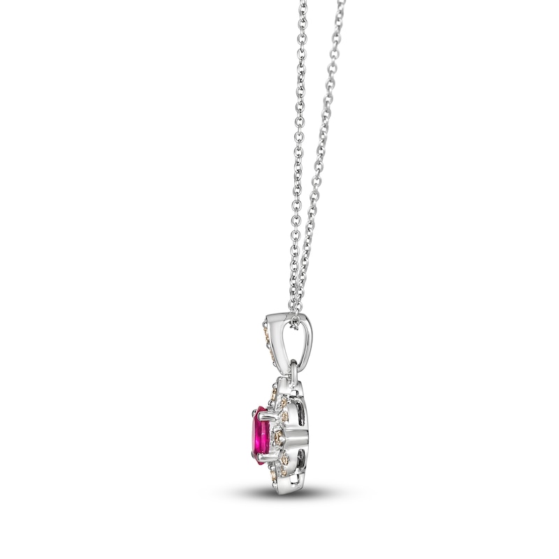 Main Image 2 of Le Vian Natural Ruby Necklace 1/6 ct tw Diamonds 14K Vanilla Gold