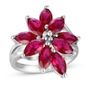 Thumbnail Image 1 of Lab-Created Ruby Ring Sterling Silver