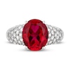 Thumbnail Image 0 of Lab-Created Ruby Ring Natural White Topaz 10K White Gold
