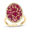 Thumbnail Image 0 of Effy Natural Ruby Ring 1/8 ct tw Diamonds 14K Yellow Gold