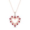 Thumbnail Image 1 of Natural Ruby Necklace 1/10 ct tw Diamonds 10K Rose Gold