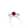 Thumbnail Image 0 of Lab-Created Ruby Ring Diamond Accents Sterling Silver/14K Yellow Gold